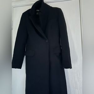 Zara Italian Wool XS black Peacoat